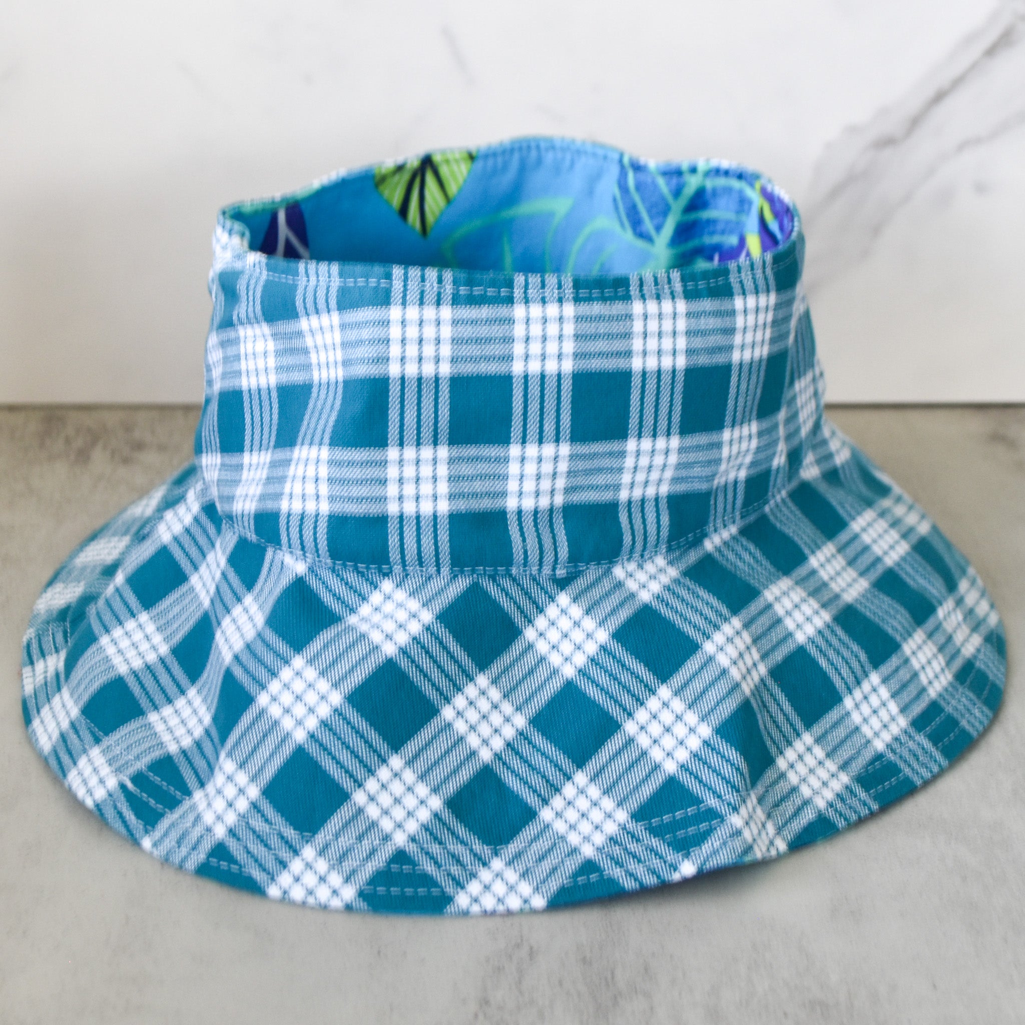 Teal Palaka Crownless Bucket Hat