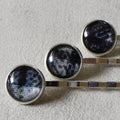Black Plaid Bobby Pins