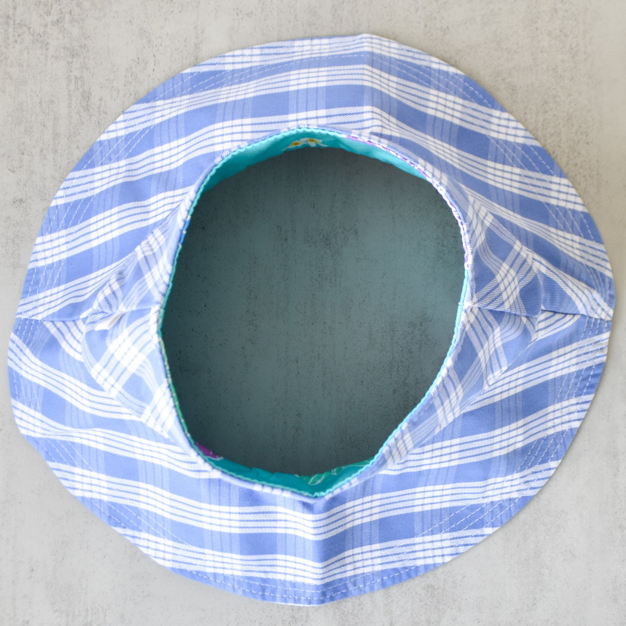 Cornflower Blue Palaka Crownless Bucket Hat