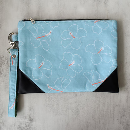 Hibiscus Bleu Wristlet