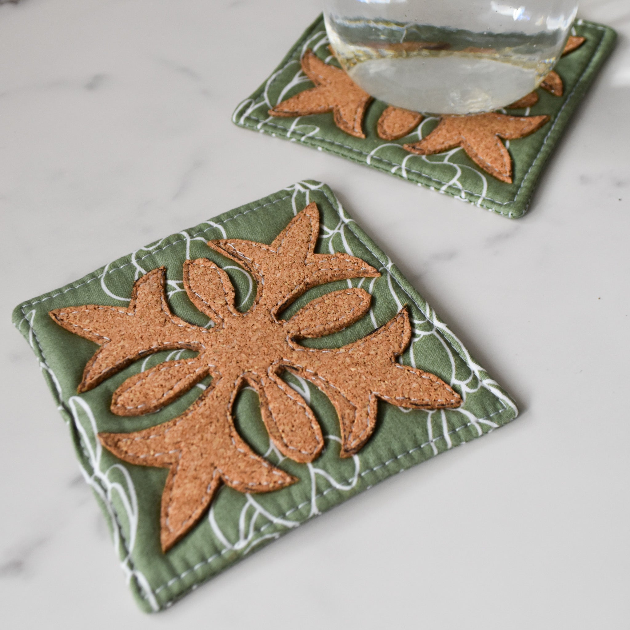 Lei Between the Lines Cork Coasters