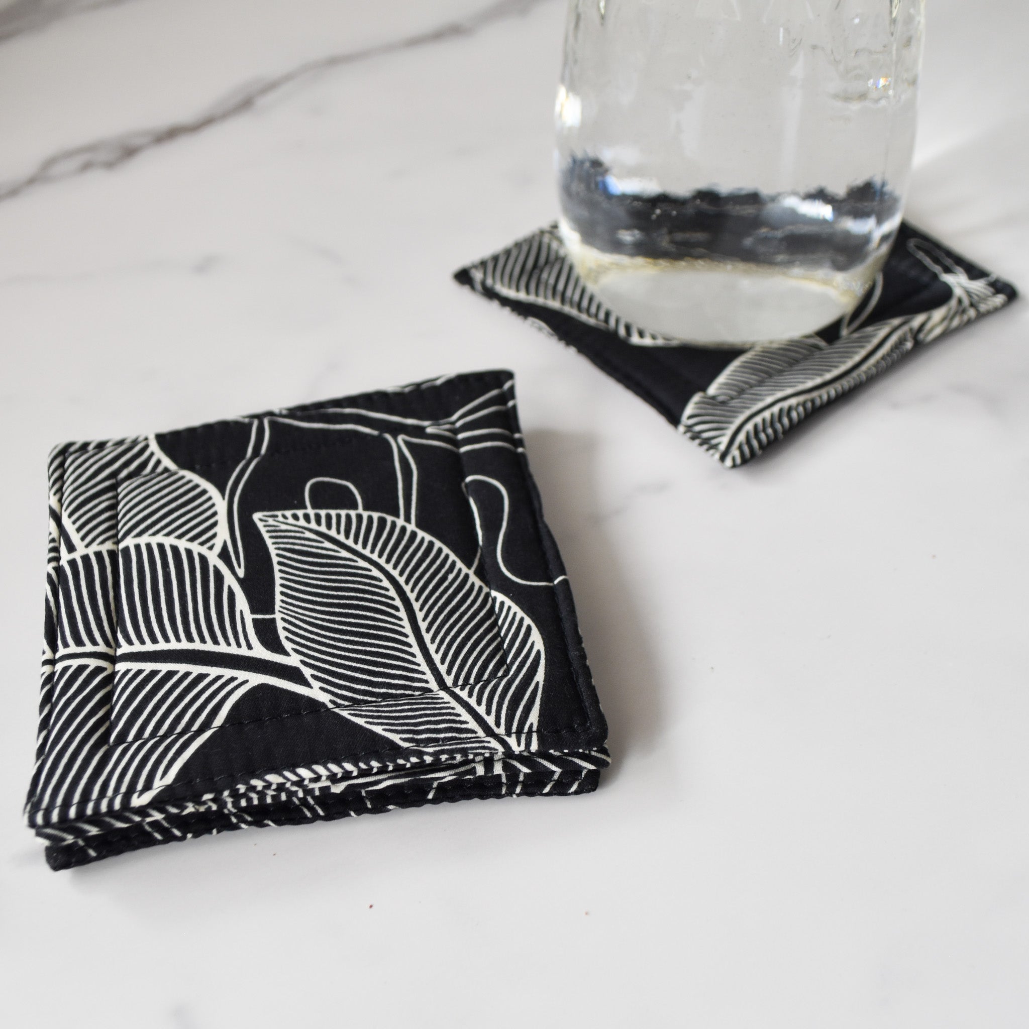 Tropic in Ink Fabric Coasters