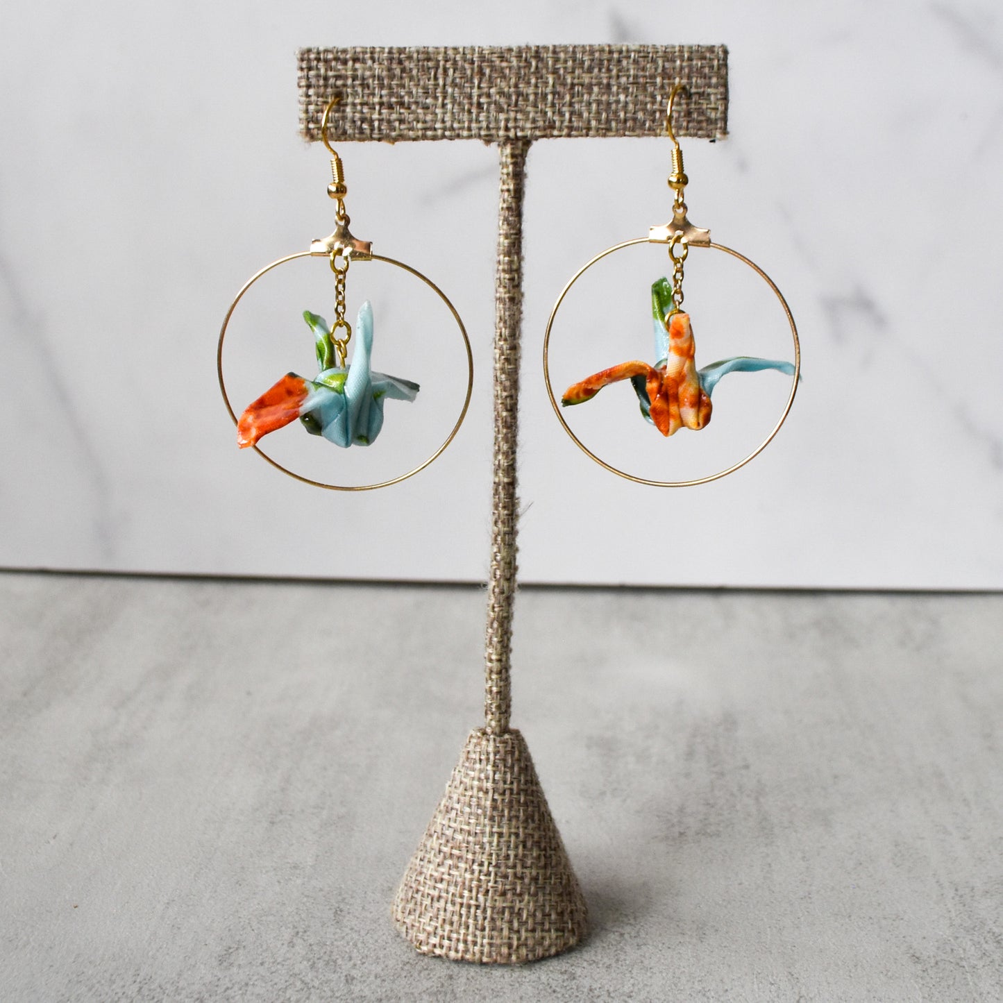 What So Ferny Tsuru Origami Earrings