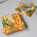 Golden Lei Fabric Coasters