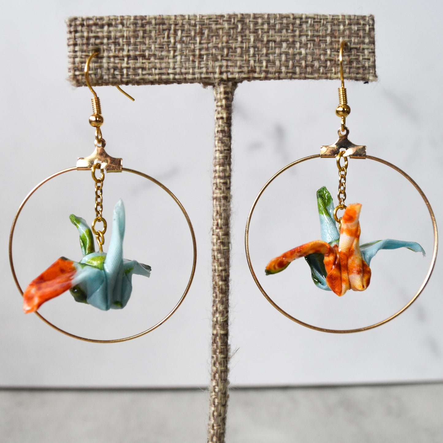 What So Ferny Tsuru Origami Earrings