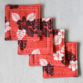 Cozy Crimson Fabric Coasters
