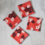 Cozy Crimson Fabric Coasters