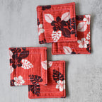 Cozy Crimson Fabric Coasters