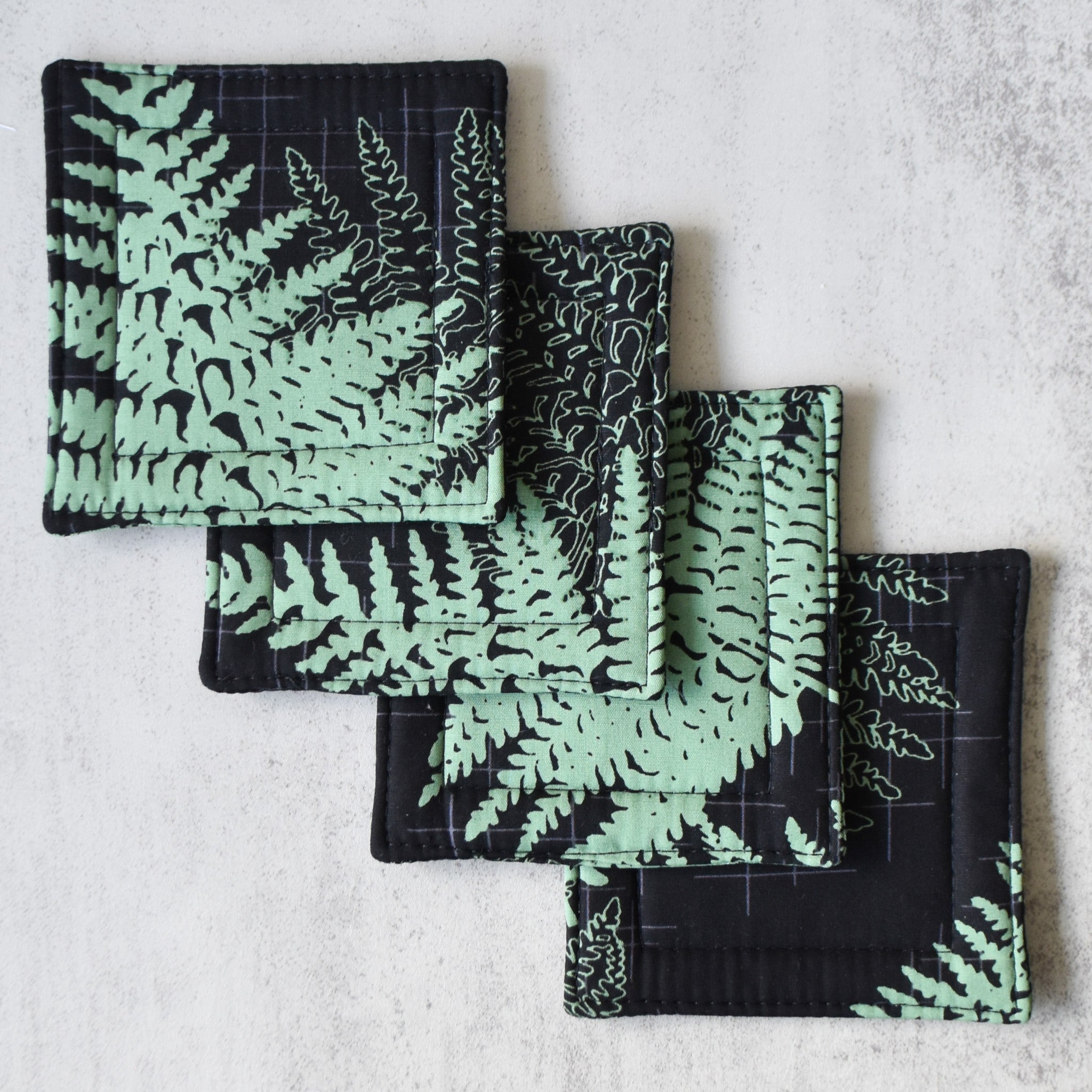 Wild Fern Fabric Coasters