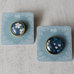 Teal Sakura Blossoms Lapel Pins
