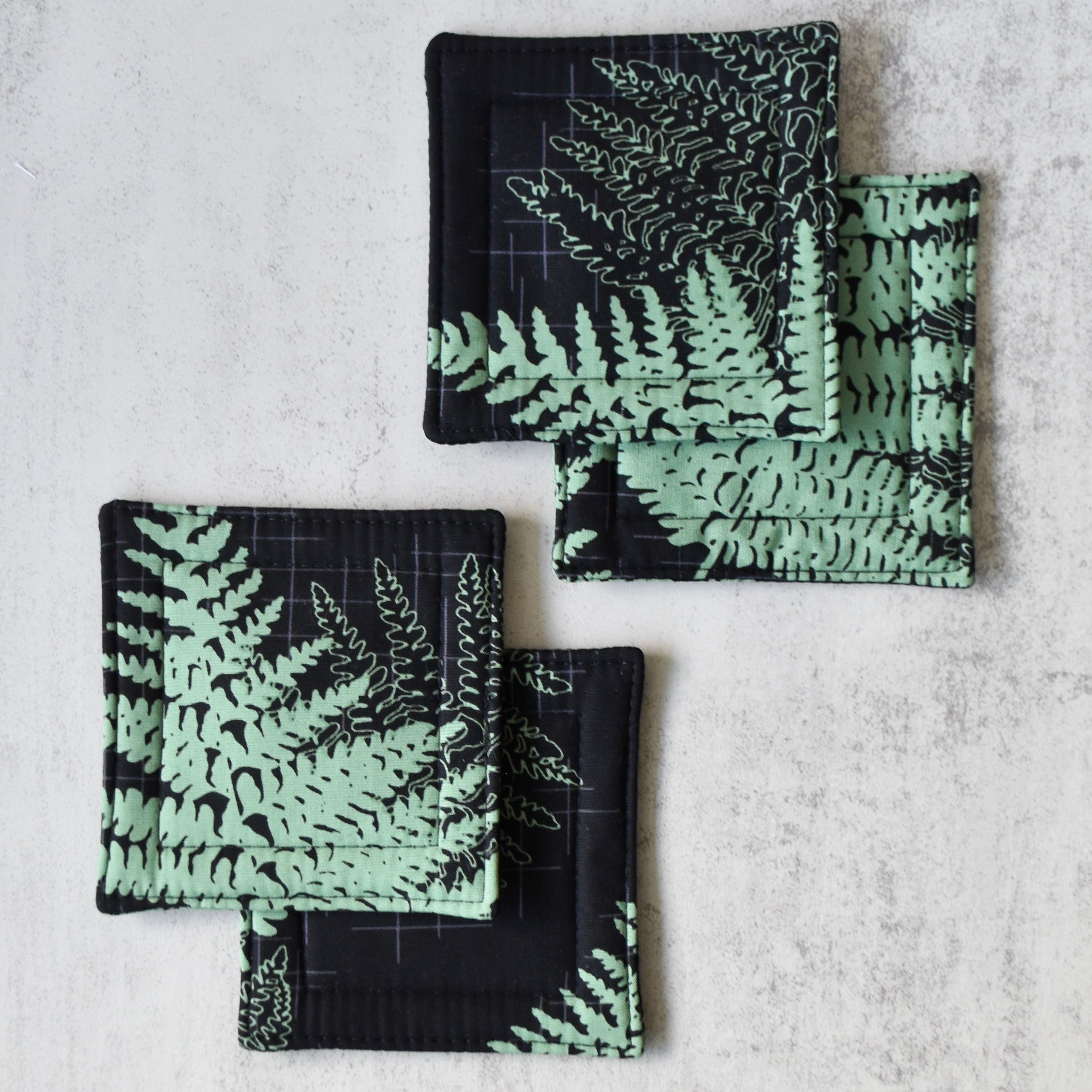 Wild Fern Fabric Coasters