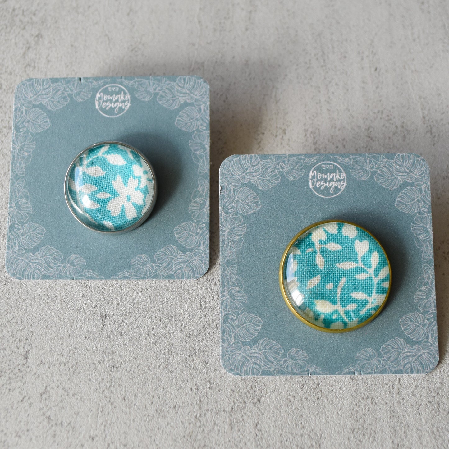 Aqua Floral Vine Lapel Pins