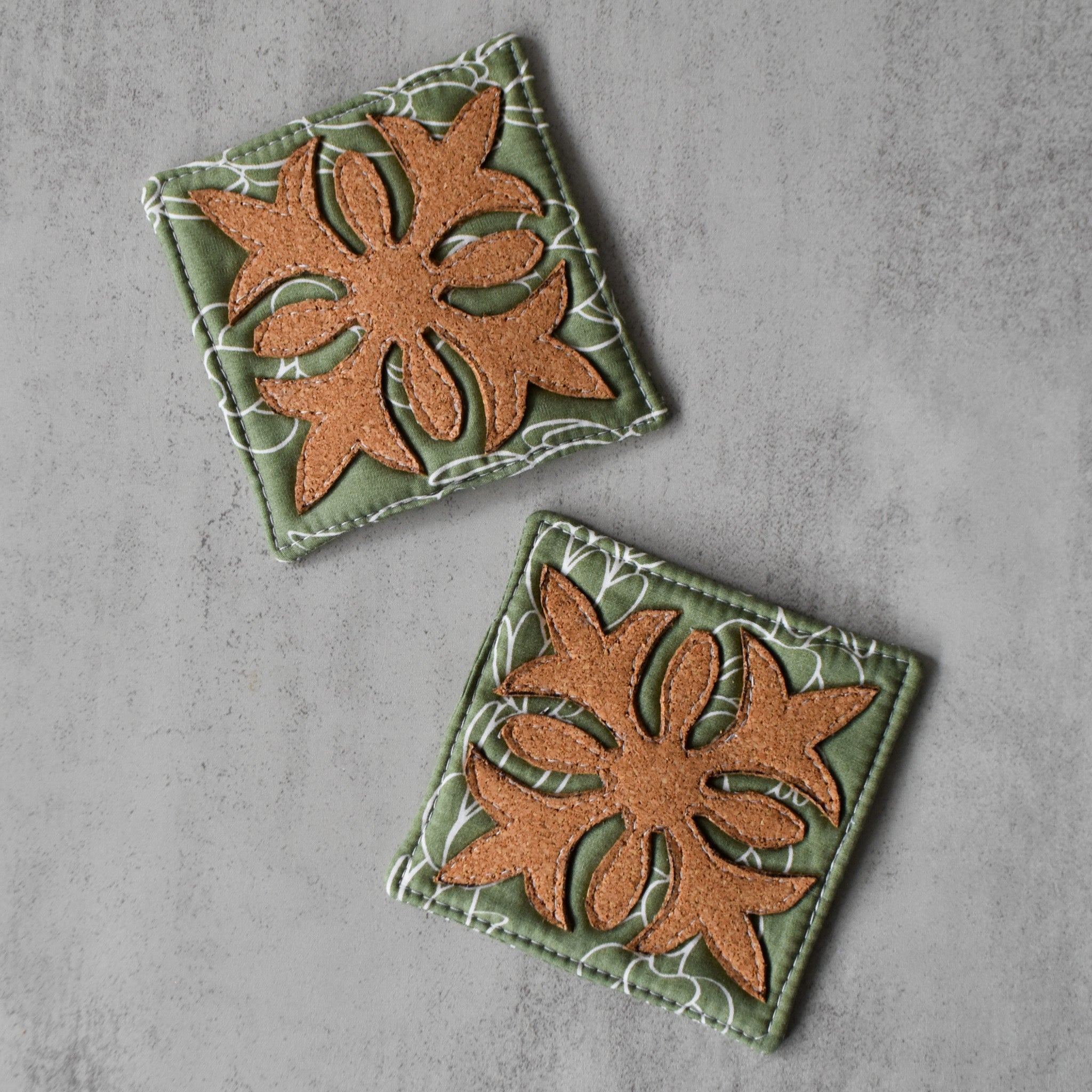 Lei Between the Lines Cork Coasters