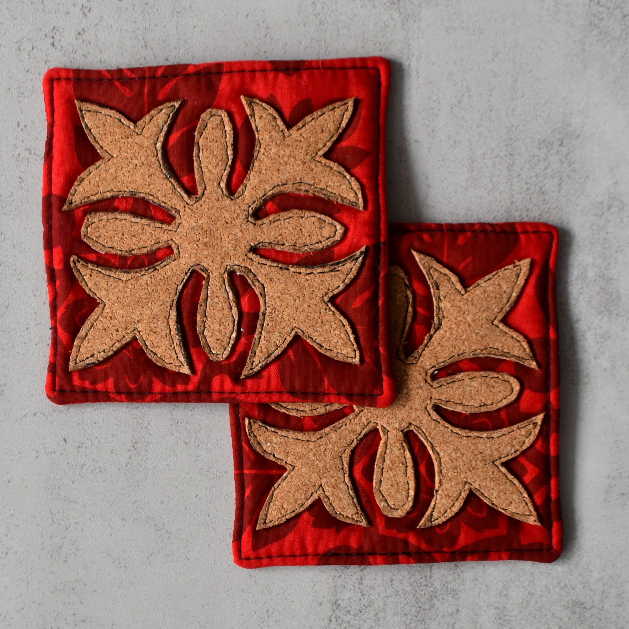 Cherry Kisses Cork Coasters