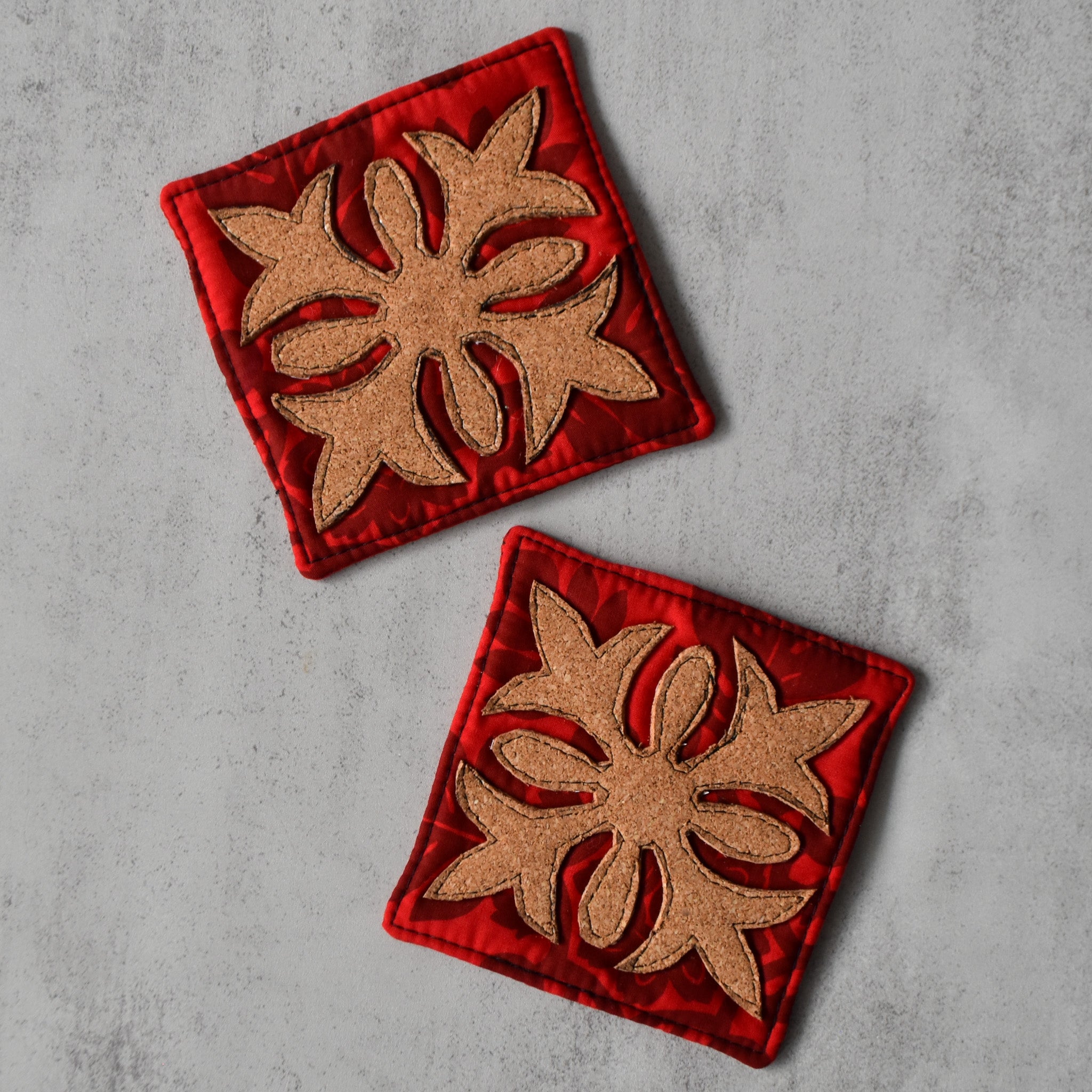 Cherry Kisses Cork Coasters