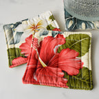 Palm & Pearl Fabric Coasters