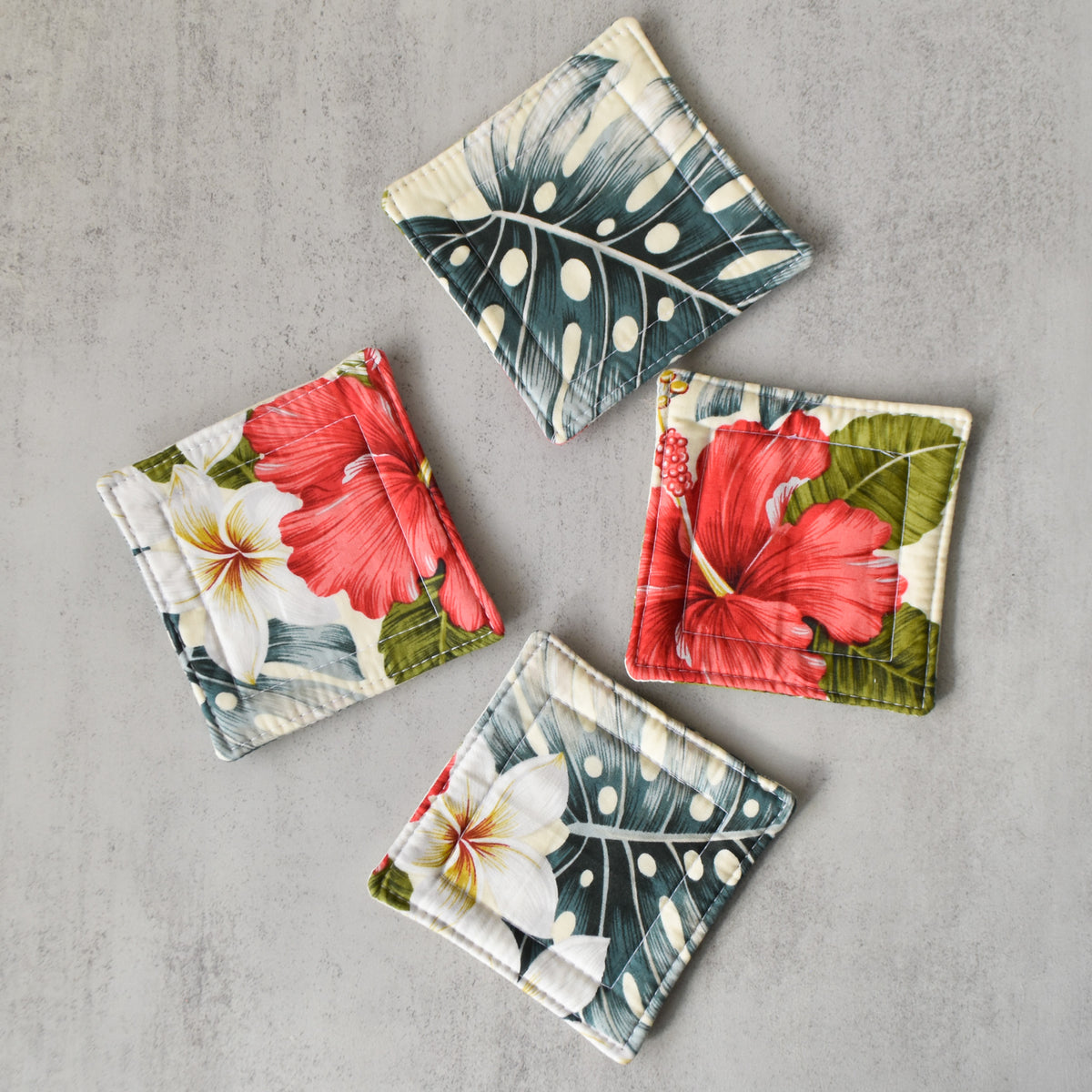 Palm & Pearl Fabric Coasters