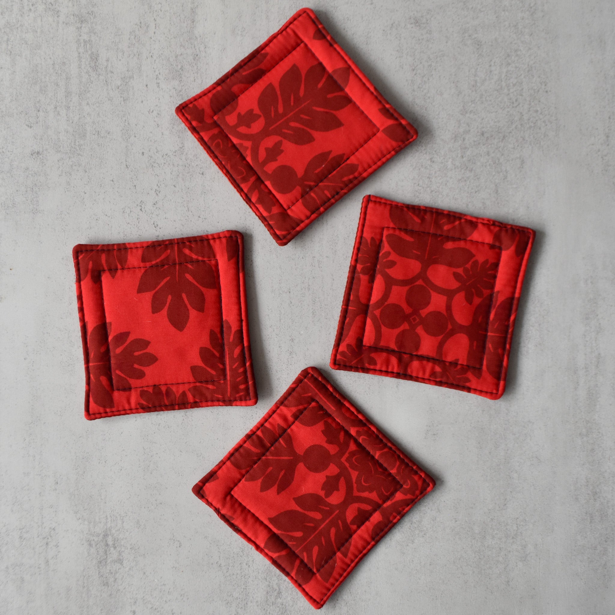 Cherry Kisses Fabric Coasters