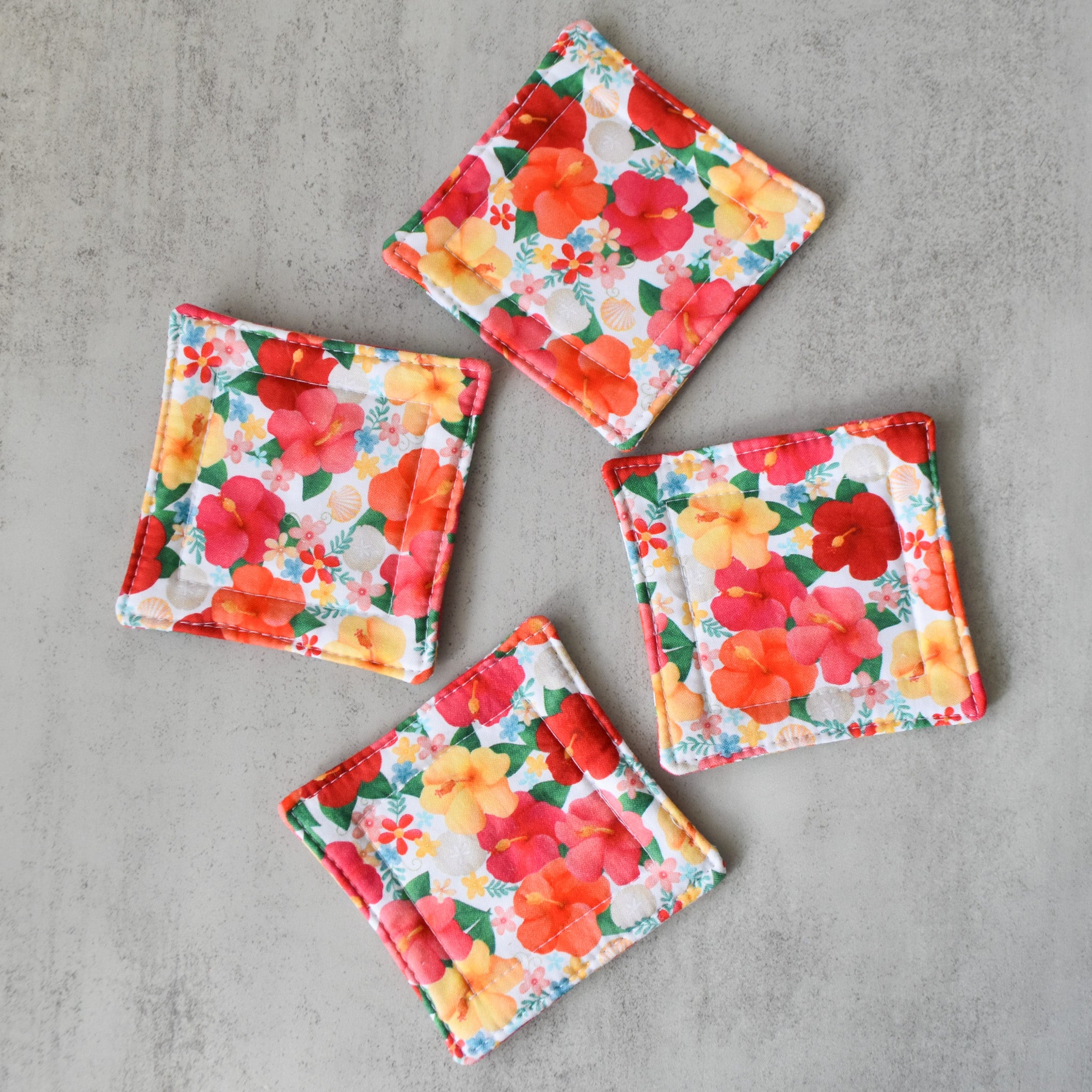 Petals By The Sea Fabric Coasters