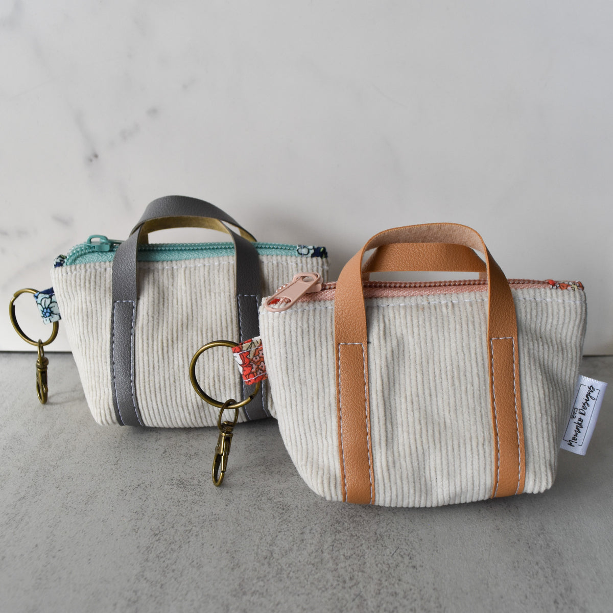 Stone Corduroy Manini Tote Keychain