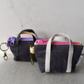 Charcoal Gray Corduroy Manini Tote Keychain