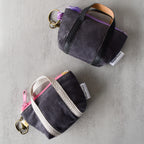 Charcoal Gray Corduroy Manini Tote Keychain