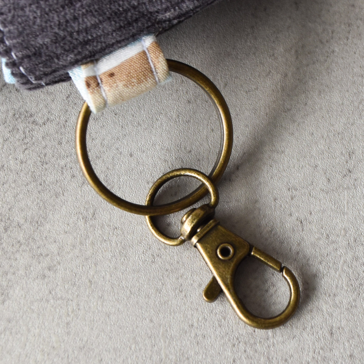 Charcoal Gray Corduroy Manini Tote Keychain