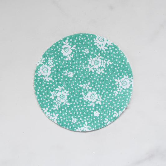Turquoise Flowers Cotton Rounds