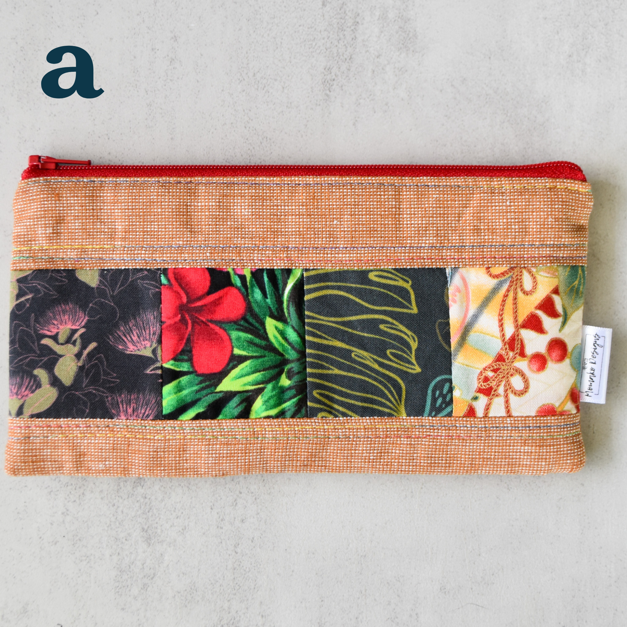 Roast Pecan Taro Patchwork Pencil Cases