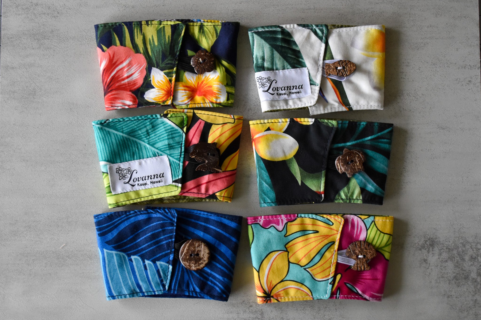 Reusable Hawaiian Print Coffee Sleeves